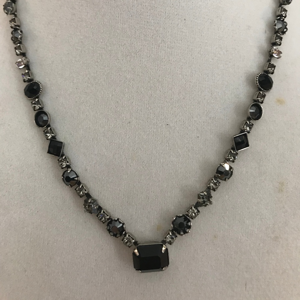 Sorrelli Dark Blue/Black & Clear Crystal 18” Neckl